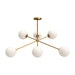 Cassia 40-in Aged Gold/Opal Matte Glass 6 Lights Chandelier by Alora Lighting | CH549640AGOP | Alora Lighting