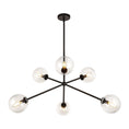 Load image into Gallery viewer, Cassia 40-in Matte Black/Clear Glass 6 Lights Chandelier by Alora Lighting | CH549640MBCL | Alora Lighting
