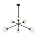 Cassia 40-in Matte Black/Clear Glass 6 Lights Chandelier by Alora Lighting | CH549640MBCL | Alora Lighting