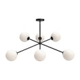 Load image into Gallery viewer, Cassia 40-in Matte Black/Opal Matte Glass 6 Lights Chandelier by Alora Lighting | CH549640MBOP | Alora Lighting
