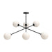 Cassia 40-in Matte Black/Opal Matte Glass 6 Lights Chandelier by Alora Lighting | CH549640MBOP | Alora Lighting