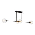 Load image into Gallery viewer, Cassia 48-in Matte Black/Clear Glass 4 Lights Linear Pendant by Alora Lighting | LP549448MBCL | Alora Lighting
