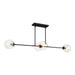 Cassia 48-in Matte Black/Clear Glass 4 Lights Linear Pendant by Alora Lighting | LP549448MBCL | Alora Lighting
