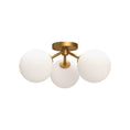 Load image into Gallery viewer, Cassia 17-in Aged Gold/Opal Matte Glass 3 Lights Semi Flush Mount by Alora Lighting | SF549315AGOP | Alora Lighting
