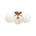 Cassia 17-in Aged Gold/Opal Matte Glass 3 Lights Semi Flush Mount by Alora Lighting | SF549315AGOP | Alora Lighting