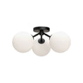 Load image into Gallery viewer, Cassia 17-in Matte Black/Opal Matte Glass 3 Lights Semi Flush Mount by Alora Lighting | SF549315MBOP | Alora Lighting
