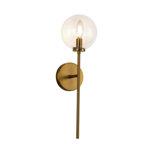 Cassia 1 Head Aged Brass/Clear Glass 1 Light Wall Vanity by Alora Lighting | WV549101AGCL | Alora Lighting