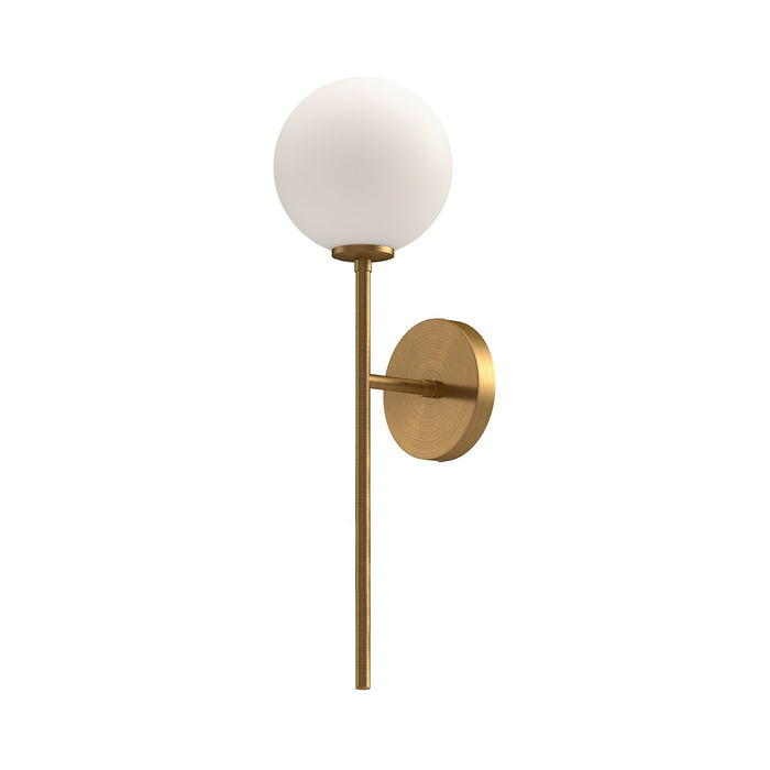 Cassia 6-in Aged Gold/Opal Matte Glass 1 Light Wall/Vanity by Alora Lighting | WV549101AGOP | Alora Lighting