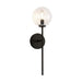 Cassia 1 Head Matte Black/Clear Glass 1 Light Wall Vanity by Alora Lighting | WV549101MBCL | Alora Lighting