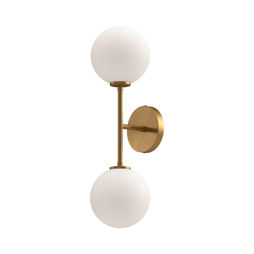 Cassia 6-in Aged Gold/Opal Matte Glass 2 Lights Wall/Vanity by Alora Lighting | WV549220AGOP | Alora Lighting