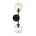 Cassia 20-in Matte Black/Clear Glass 2 Lights Wall Vanity by Alora Lighting | WV549220MBCL | Alora Lighting