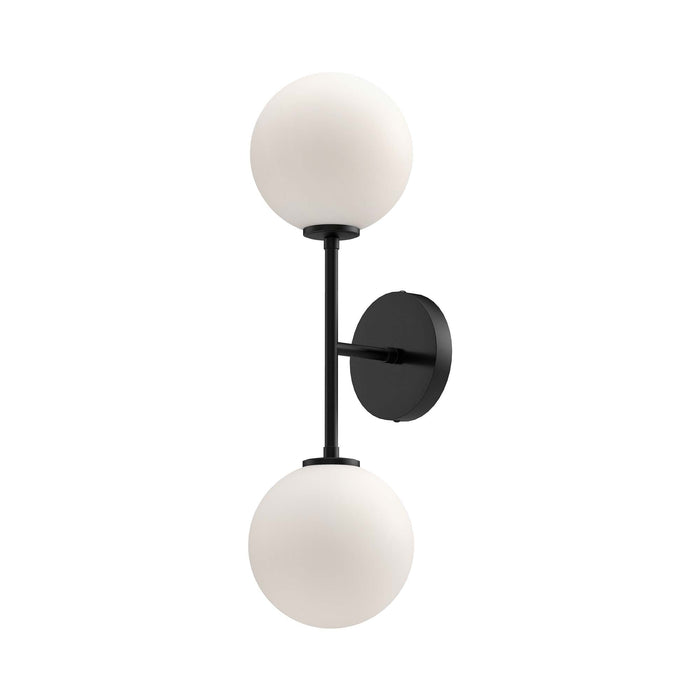 Cassia 6-in Matte Black/Opal Matte Glass 2 Lights Wall/Vanity by Alora Lighting | WV549220MBOP | Alora Lighting