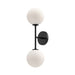 Cassia 6-in Matte Black/Opal Matte Glass 2 Lights Wall/Vanity by Alora Lighting | WV549220MBOP | Alora Lighting