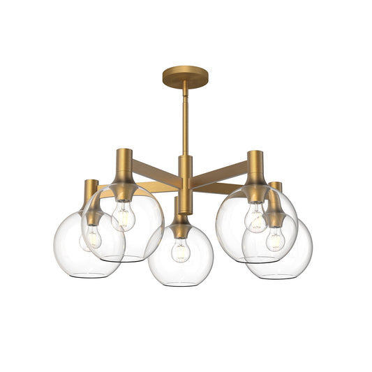 Castilla 29-in Aged Gold/Clear Glass 5 Lights Chandelier by Alora Lighting | CH506129AGCL | Alora Lighting