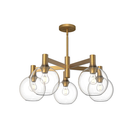 Castilla 29-in Aged Gold/Clear Glass 5 Lights Chandelier by Alora Lighting | CH506129AGCL | Alora Lighting