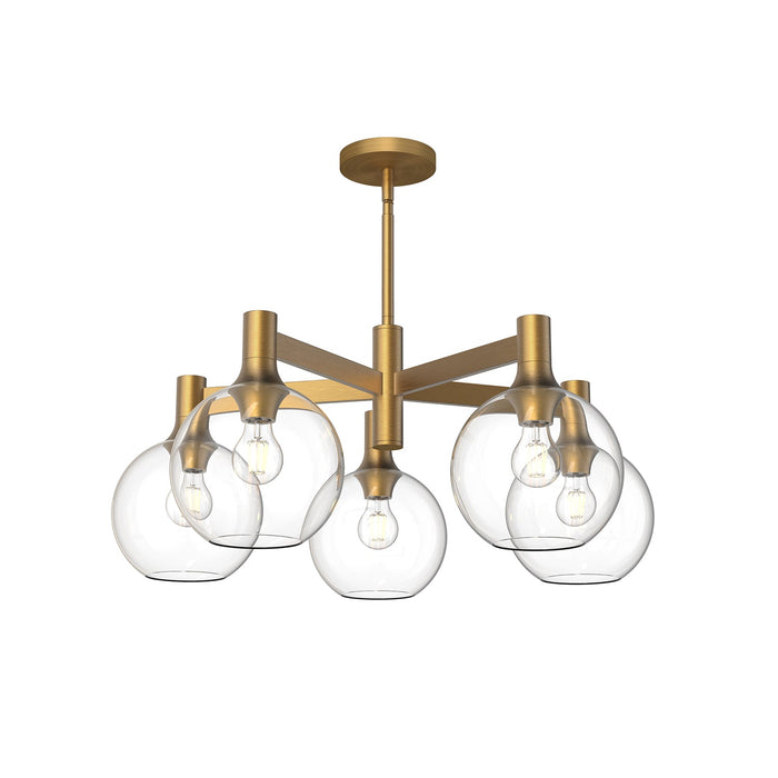 Castilla 29-in Aged Gold/Clear Glass 5 Lights Chandelier by Alora Lighting | CH506129AGCL | Alora Lighting