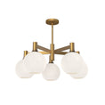 Load image into Gallery viewer, Castilla 29-in Aged Gold/Opal Matte Glass 5 Lights Chandelier by Alora Lighting | CH506129AGOP | Alora Lighting
