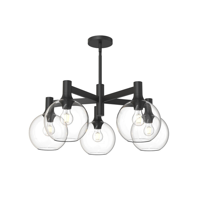 Castilla 29-in Clear Glass/Matte Black 5 Lights Chandelier by Alora Lighting | CH506129MBCL | Alora Lighting