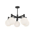 Load image into Gallery viewer, Castilla 29-in Matte Black/Opal Matte Glass 5 Lights Chandelier by Alora Lighting | CH506129MBOP | Alora Lighting

