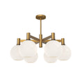 Load image into Gallery viewer, Castilla 29-in Aged Gold/Opal Matte Glass 6 Lights Chandelier by Alora Lighting | CH506230AGOP | Alora Lighting

