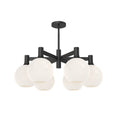 Load image into Gallery viewer, Castilla 29-in Matte Black/Opal Matte Glass 6 Lights Chandelier by Alora Lighting | CH506230MBOP | Alora Lighting
