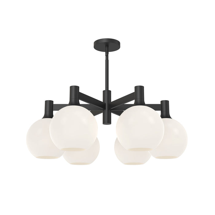 Castilla 29-in Matte Black/Opal Matte Glass 6 Lights Chandelier by Alora Lighting | CH506230MBOP | Alora Lighting