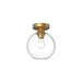 Castilla 8-in Aged Gold/Clear Glass 1 Light Flush Mount by Alora Lighting | FM506108AGCL | Alora Lighting