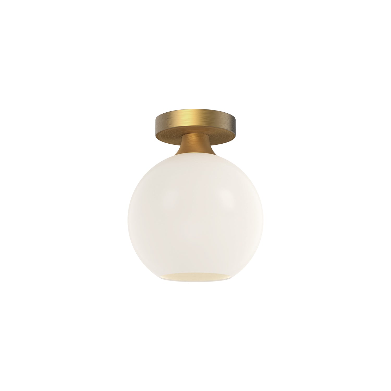 Castilla 8-in Aged Gold/Opal Matte Glass 1 Light Flush Mount by Alora Lighting | FM506108AGOP | Alora Lighting