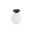 Load image into Gallery viewer, Castilla 8-in Matte Black/Opal Matte Glass 1 Light Flush Mount by Alora Lighting | FM506108MBOP | Alora Lighting
