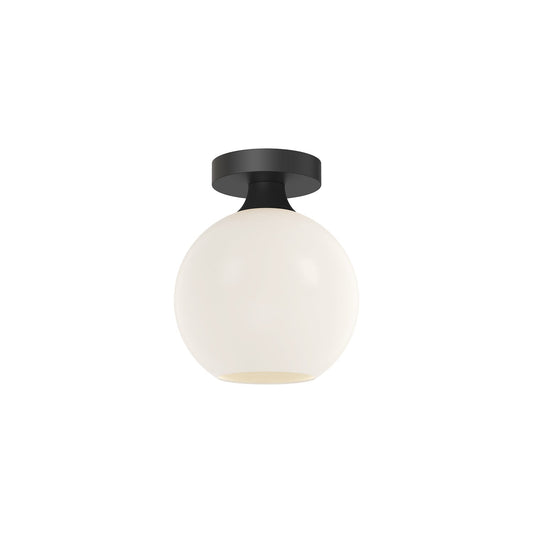 Castilla 8-in Matte Black/Opal Matte Glass 1 Light Flush Mount by Alora Lighting | FM506108MBOP | Alora Lighting