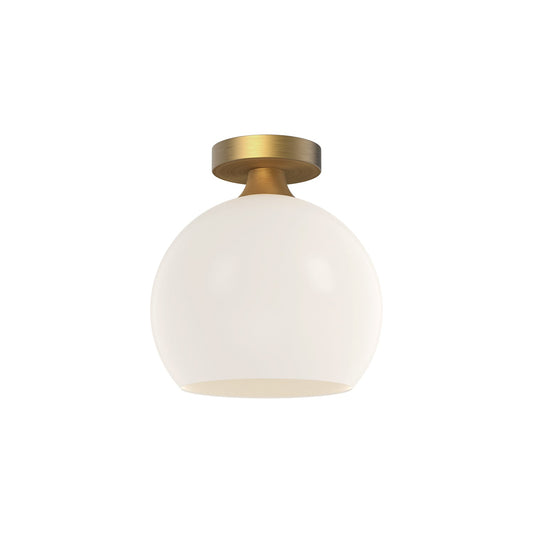 Castilla 10-in Aged Gold/Opal Matte Glass 1 Light Flush Mount by Alora Lighting | FM506210AGOP | Alora Lighting