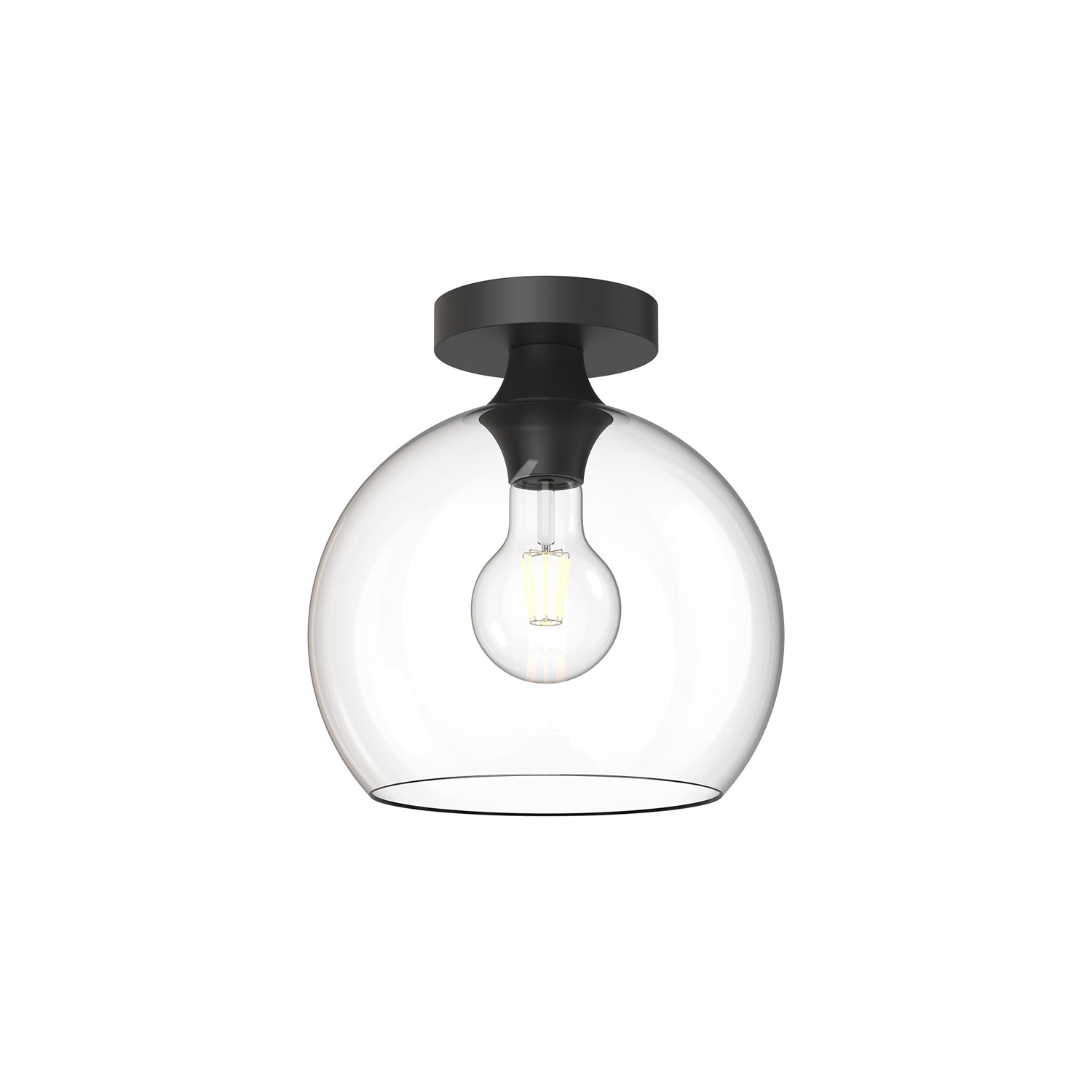 Castilla 10-in Clear Glass/Matte Black 1 Light Flush Mount by Alora Lighting | FM506210MBCL | Alora Lighting