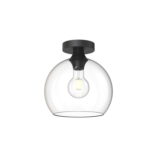 Castilla 10-in Clear Glass/Matte Black 1 Light Flush Mount by Alora Lighting | FM506210MBCL | Alora Lighting