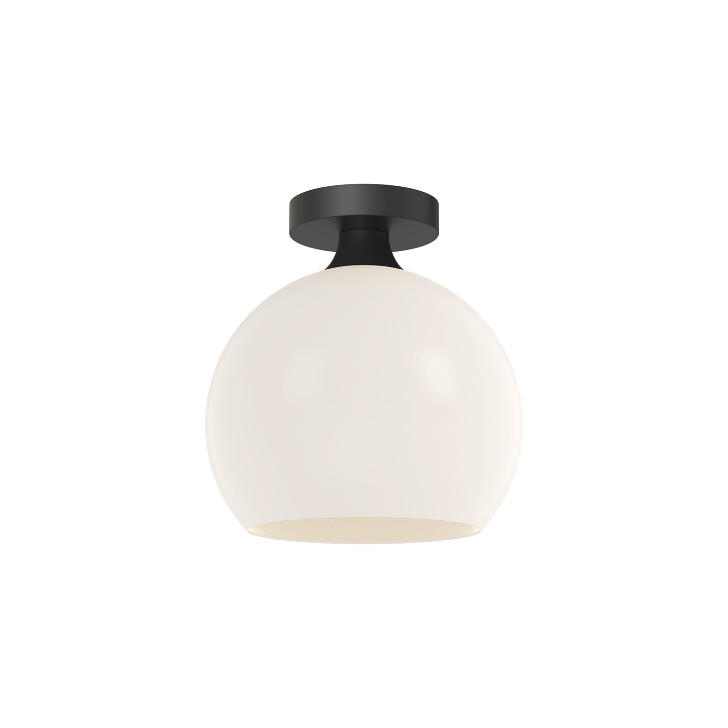 Castilla 10-in Matte Black/Opal Matte Glass 1 Light Flush Mount by Alora Lighting | FM506210MBOP | Alora Lighting