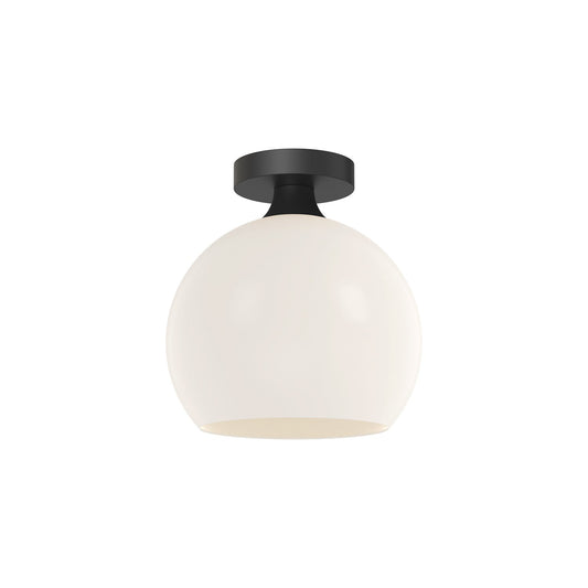 Castilla 10-in Matte Black/Opal Matte Glass 1 Light Flush Mount by Alora Lighting | FM506210MBOP | Alora Lighting