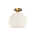 Load image into Gallery viewer, Castilla 12-in Aged Gold/Opal Matte Glass 1 Light Flush Mount by Alora Lighting | FM506312AGOP | Alora Lighting
