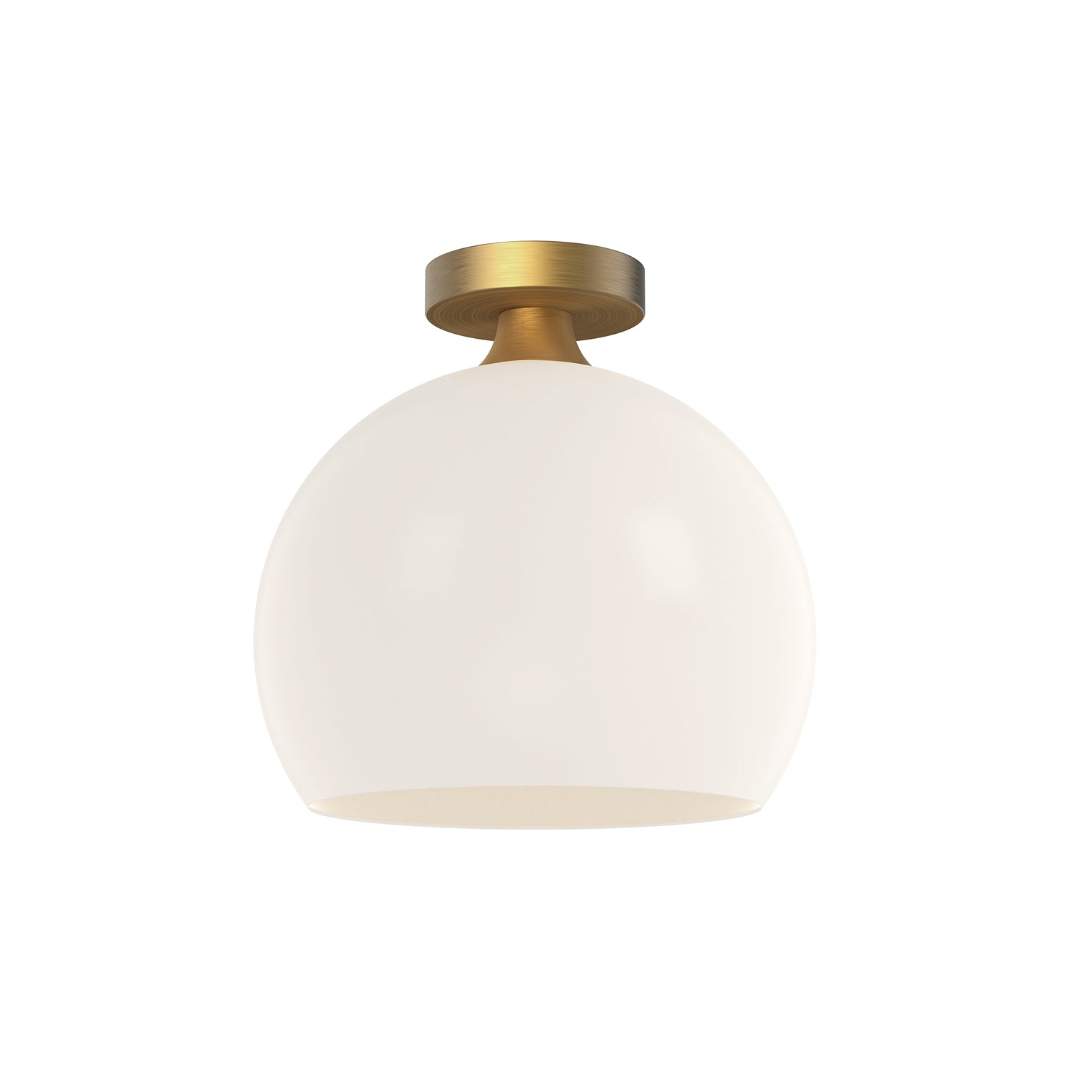 Castilla 12-in Aged Gold/Opal Matte Glass 1 Light Flush Mount by Alora Lighting | FM506312AGOP | Alora Lighting