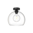 Load image into Gallery viewer, Castilla 12-in Clear Glass/Matte Black 1 Light Flush Mount by Alora Lighting | FM506312MBCL | Alora Lighting
