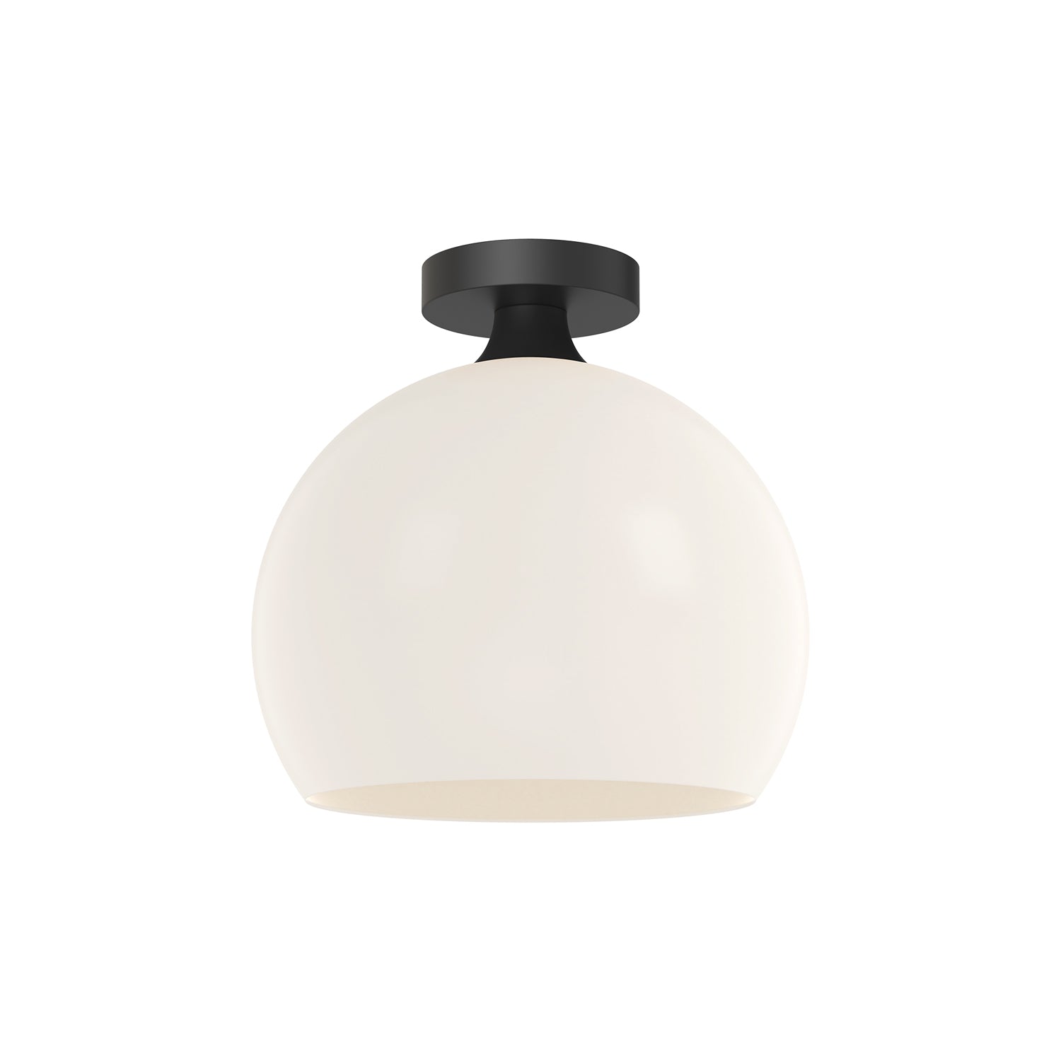 Castilla 12-in Matte Black/Opal Matte Glass 1 Light Flush Mount by Alora Lighting | FM506312MBOP | Alora Lighting