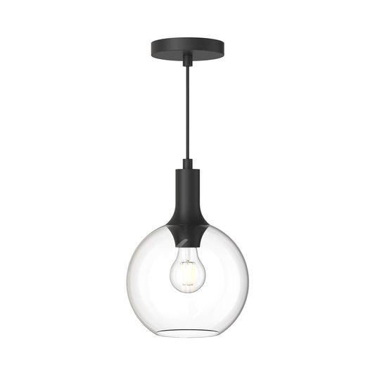 Castilla 8-in Clear Glass/Matte Black 1 Light Pendant by Alora Lighting | PD506108MBCL | Alora Lighting