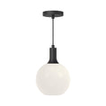 Load image into Gallery viewer, Castilla 8-in Matte Black/Opal Matte Glass 1 Light Pendant by Alora Lighting | PD506108MBOP | Alora Lighting
