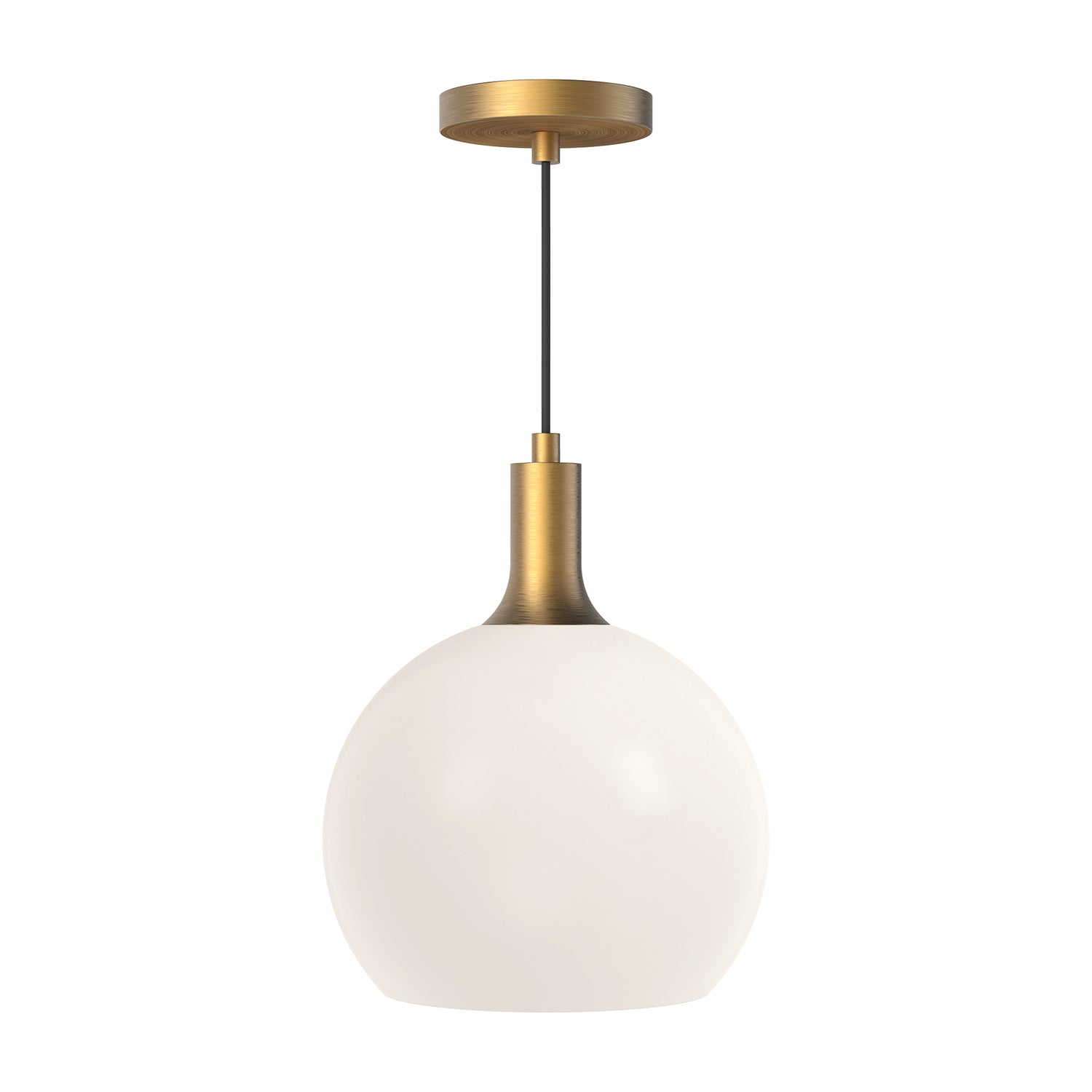 Castilla 10-in Aged Gold/Opal Matte Glass 1 Light Pendant by Alora Lighting | PD506210AGOP | Alora Lighting
