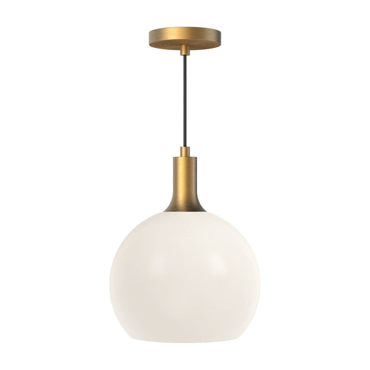 Castilla 10-in Aged Gold/Opal Matte Glass 1 Light Pendant by Alora Lighting | PD506210AGOP | Alora Lighting