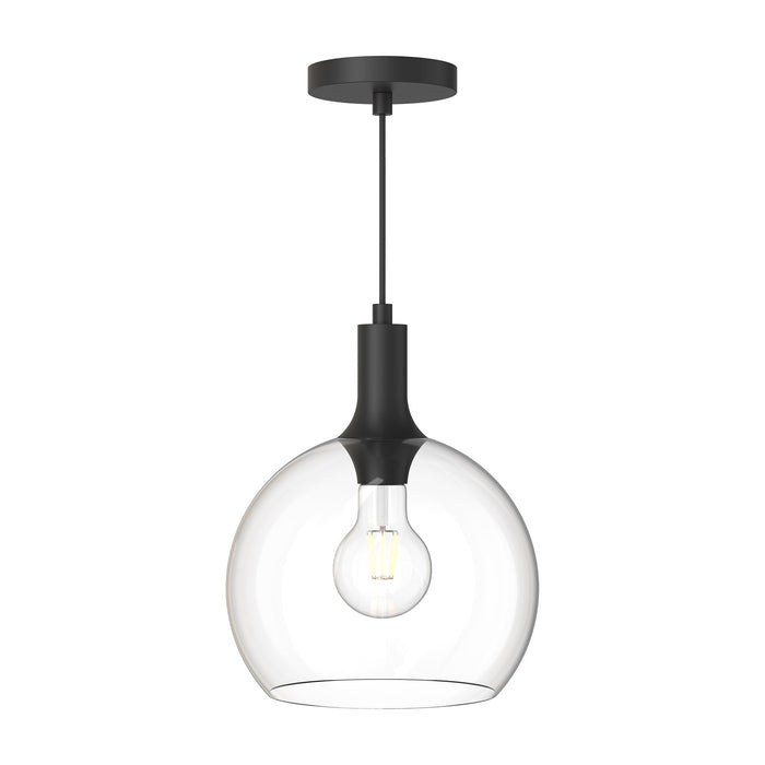 Castilla 10-in Clear Glass/Matte Black 1 Light Pendant by Alora Lighting | PD506210MBCL | Alora Lighting