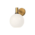 Load image into Gallery viewer, Castilla 8-in Aged Gold/Opal Matte Glass 1 Light Wall/Vanity by Alora Lighting | WV506108AGOP | Alora Lighting
