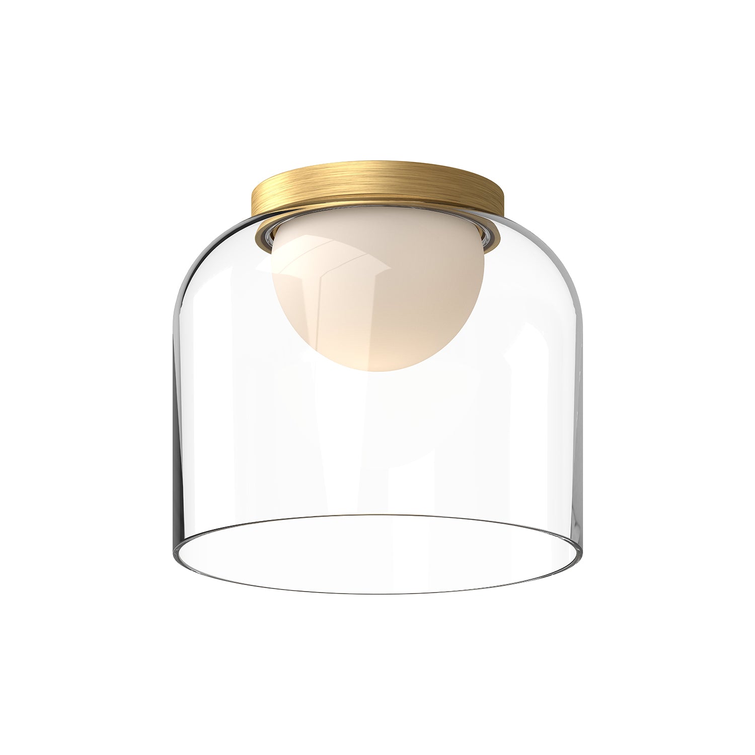 Cedar LED Flush Mount in Brushed Gold/Clear Finish | Kuzco Lighting