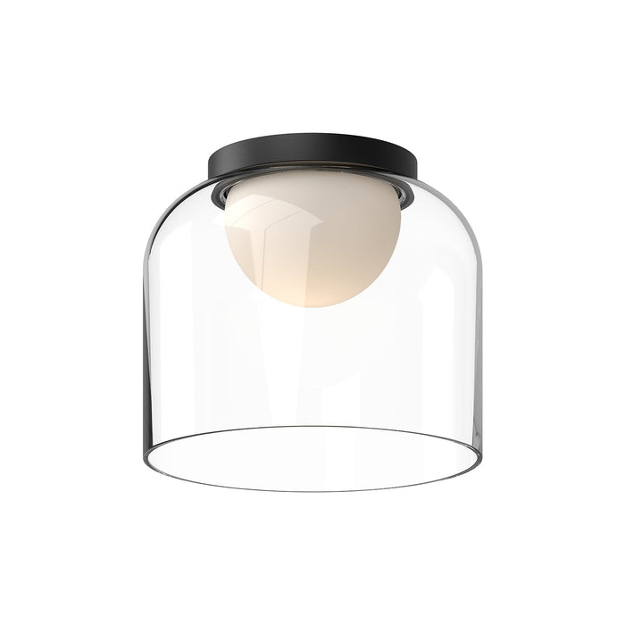Cedar LED Flush Mount in Black/Clear Finish | Kuzco Lighting
