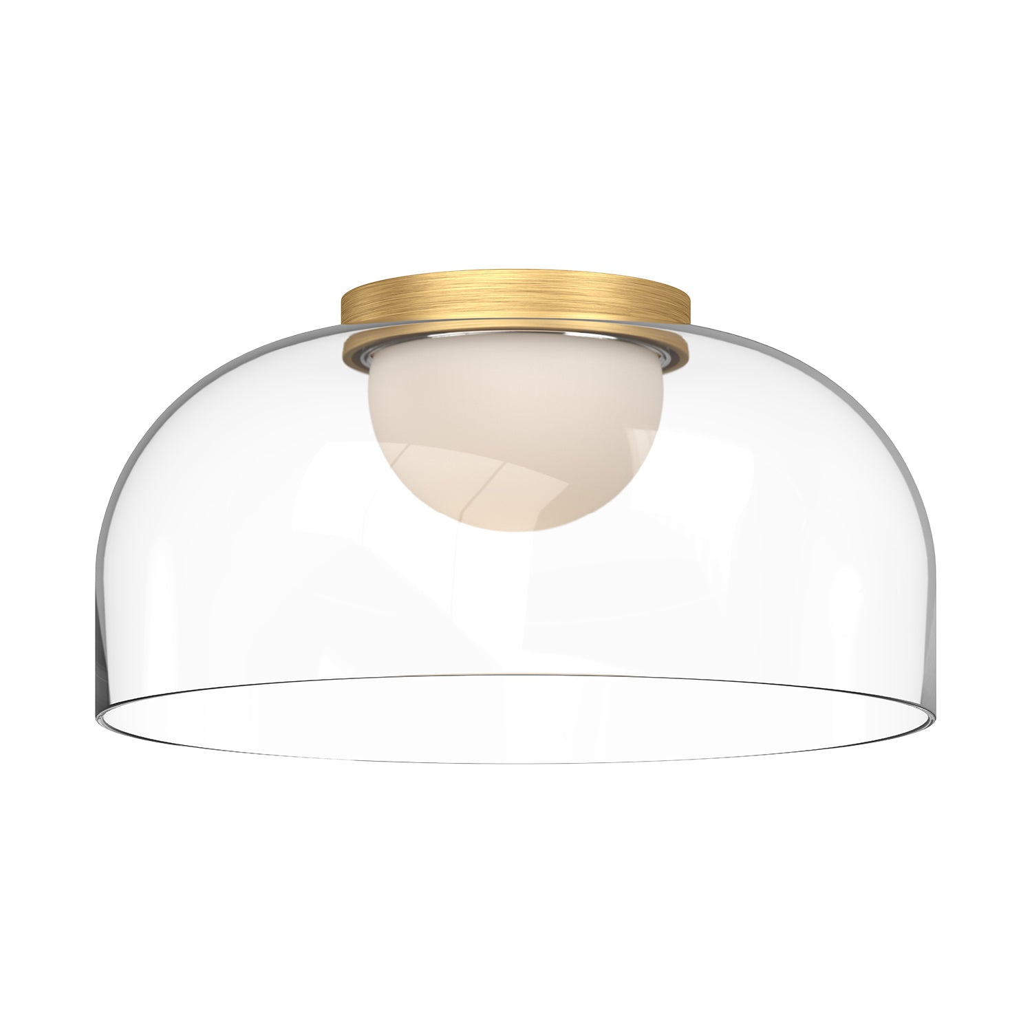 Cedar LED Flush Mount in Brushed Gold/Clear Finish | Kuzco Lighting
