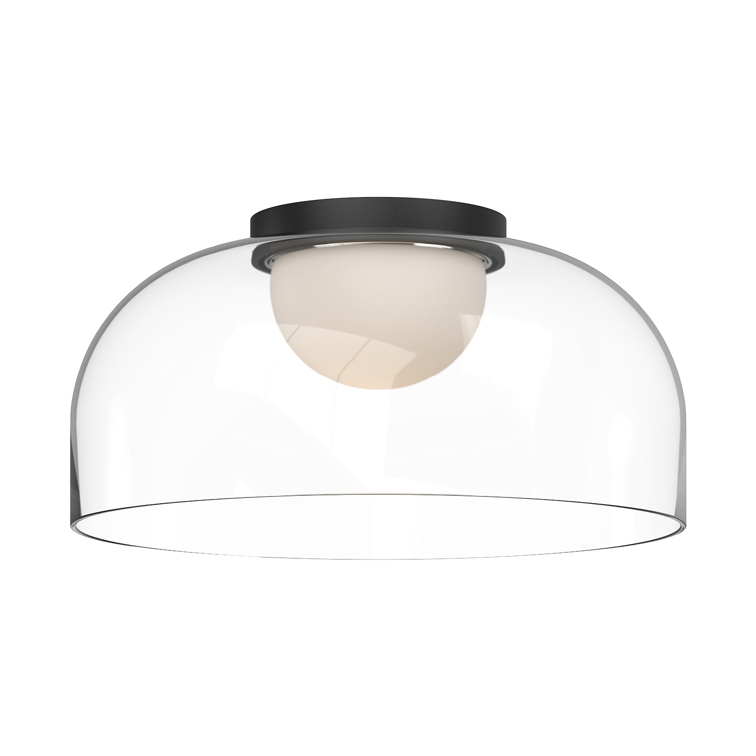Cedar LED Flush Mount in Black/Clear Finish | Kuzco Lighting