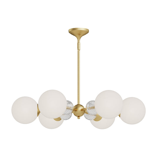 Celia 30-in Brushed Gold/Opal Glass 6 Lights Chandelier by Alora Lighting | CH415330BGOP | Alora Lighting